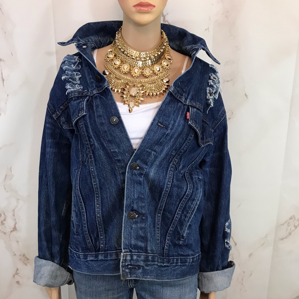 OverSized Vintage Distressed Levi Jacket